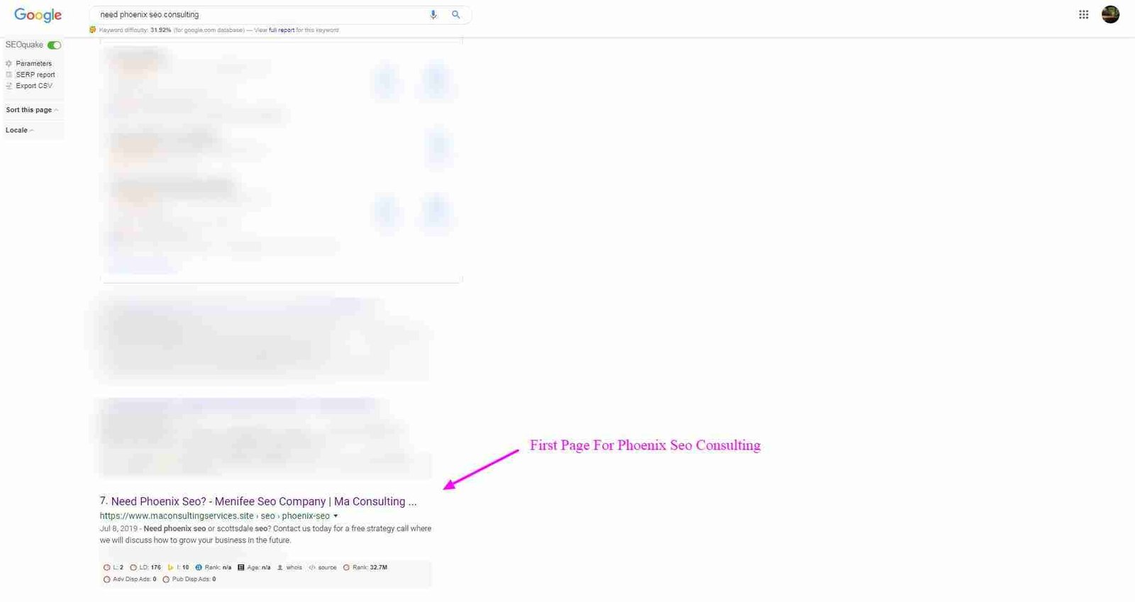 image of phoenix seo 1st page ranking